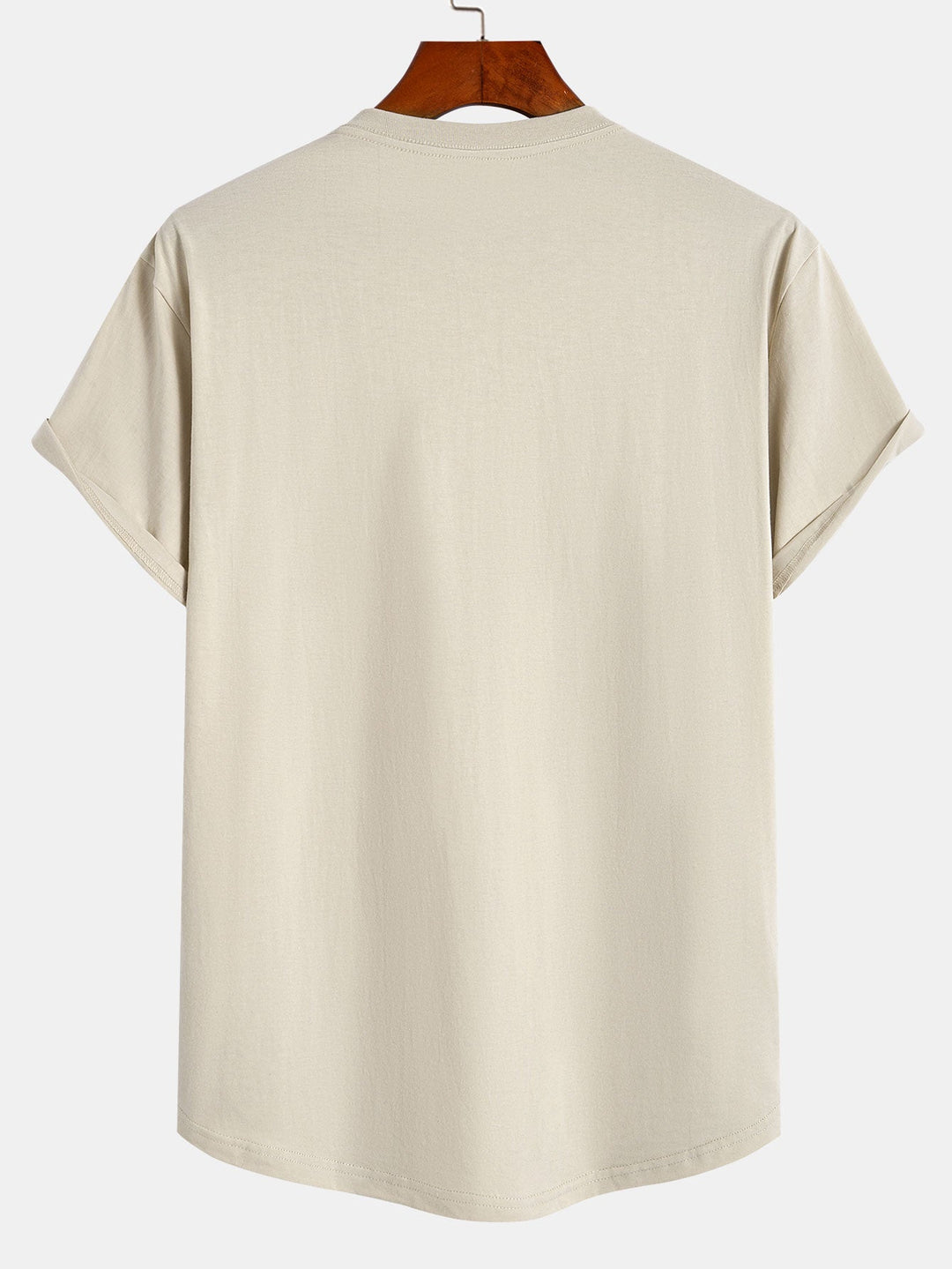T-shirt en coton basique à ourlet en arc