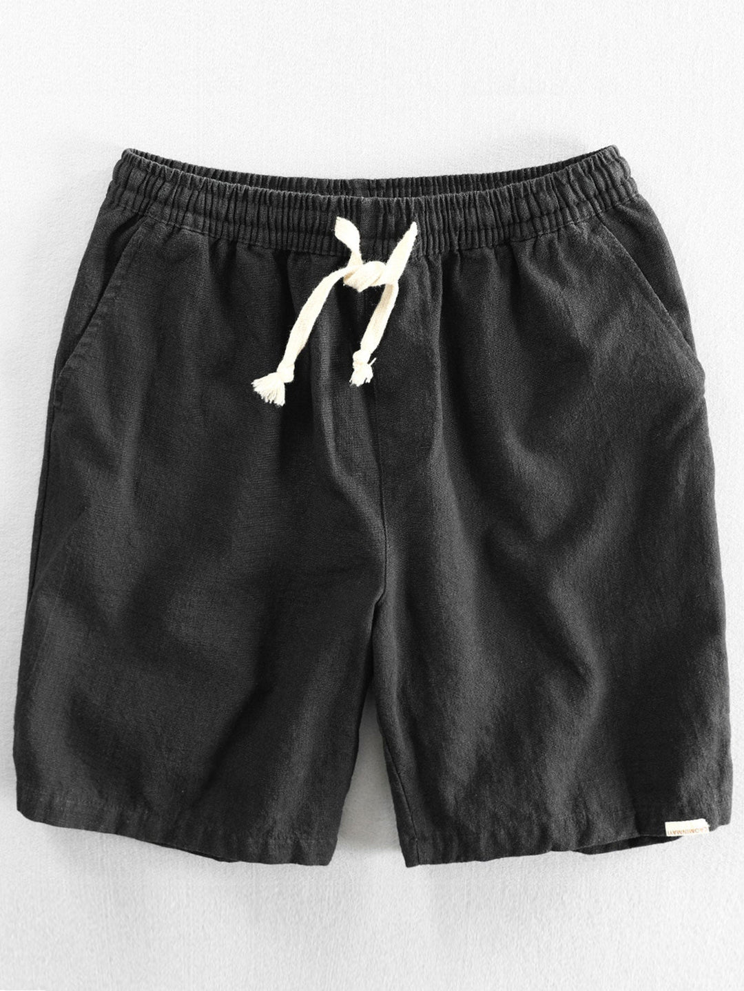 Shorts à cordon de mélange de coton en lin