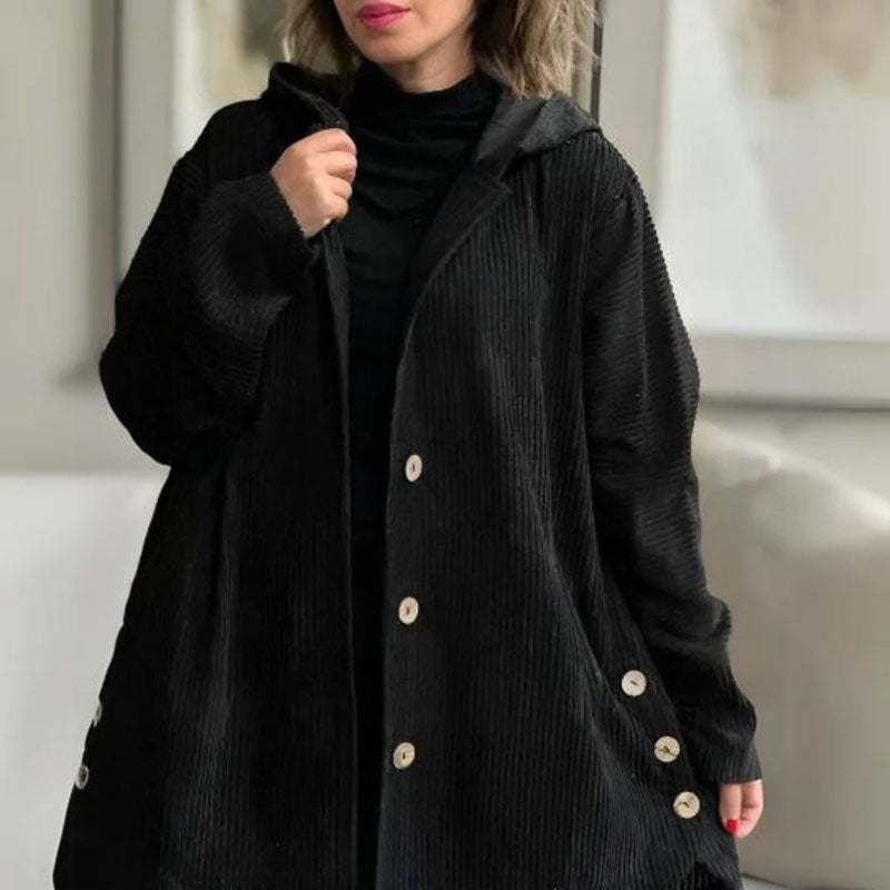 Veste à capuche en velours décontractée pour l'automne