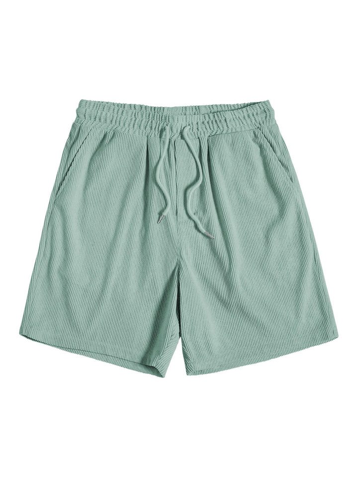 Chemise à manches courtes en velours côtelé avec boutons et shorts