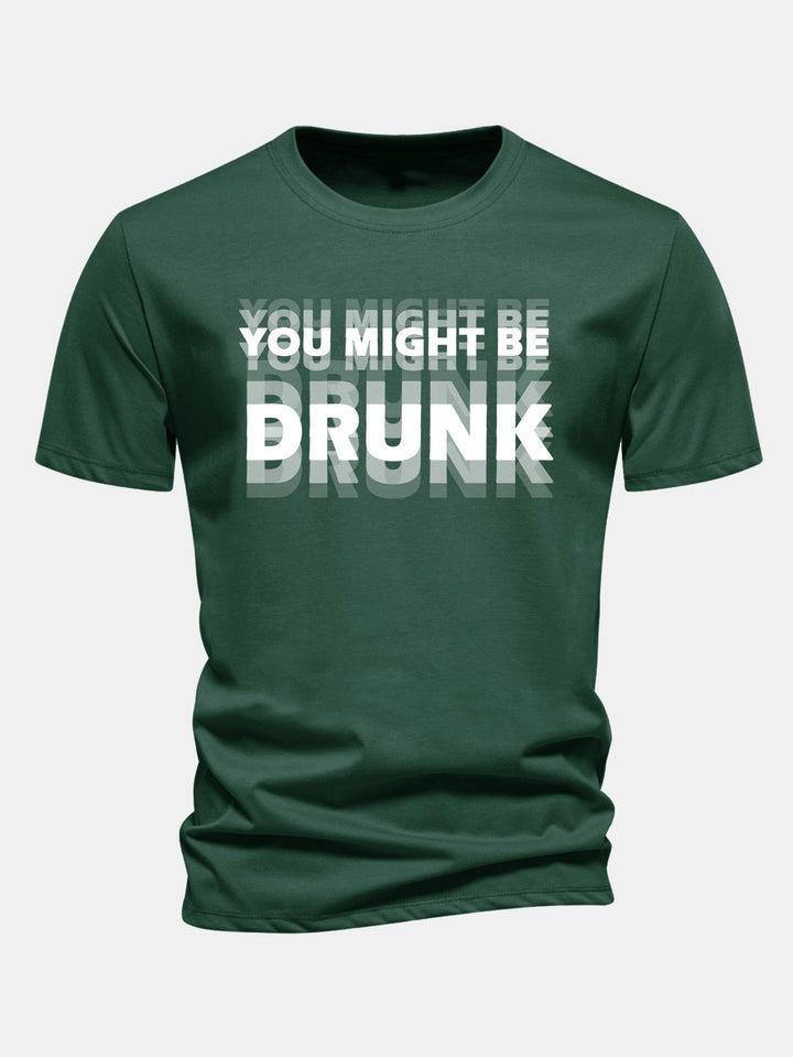 T-shirt en coton Regular Fit avec imprimé You Might Be Drunk