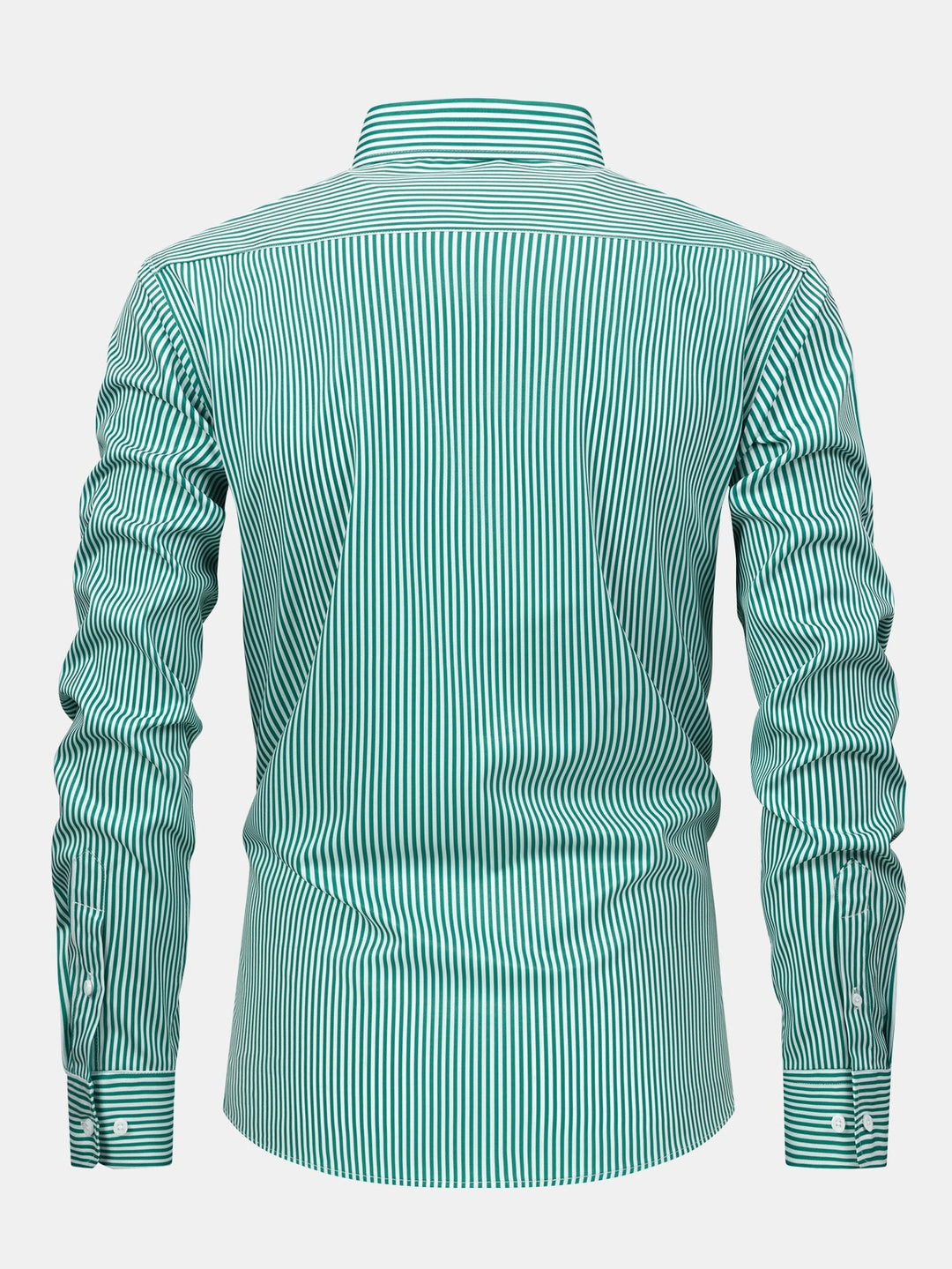 Chemise à rayures à manches longues avec boutons & Pantalon droit à taille élastique