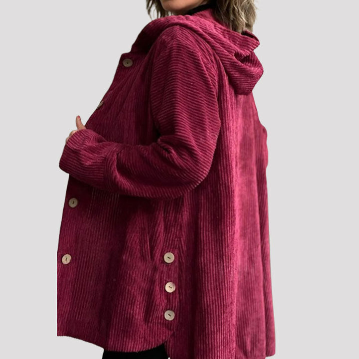 Veste à capuche en velours décontractée pour l'automne