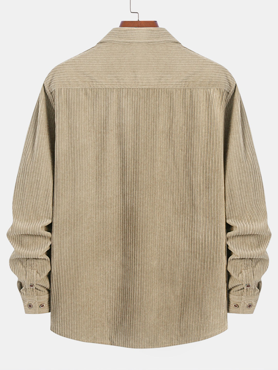 Chemise à manches longues en velours côtelé avec poche et boutons