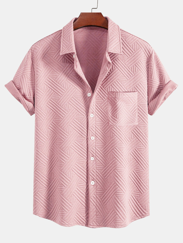 Chemise à boutons en jacquard rayé & Shorts à cordon de serrage