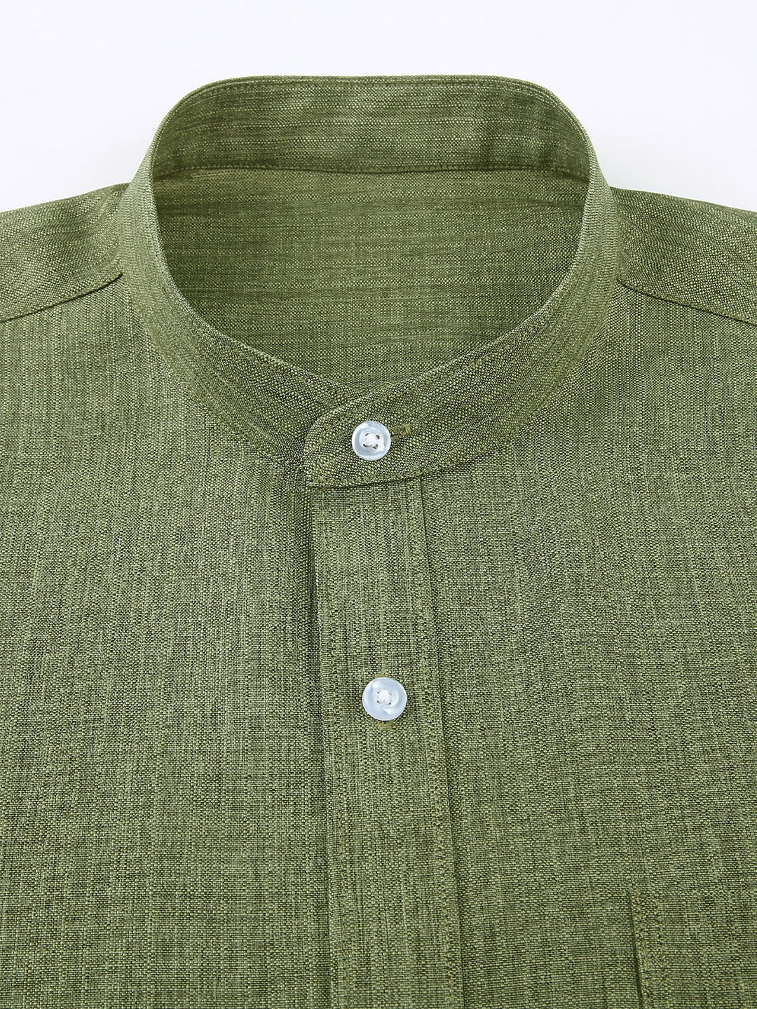 Chemise texturée à col montant et manches longues