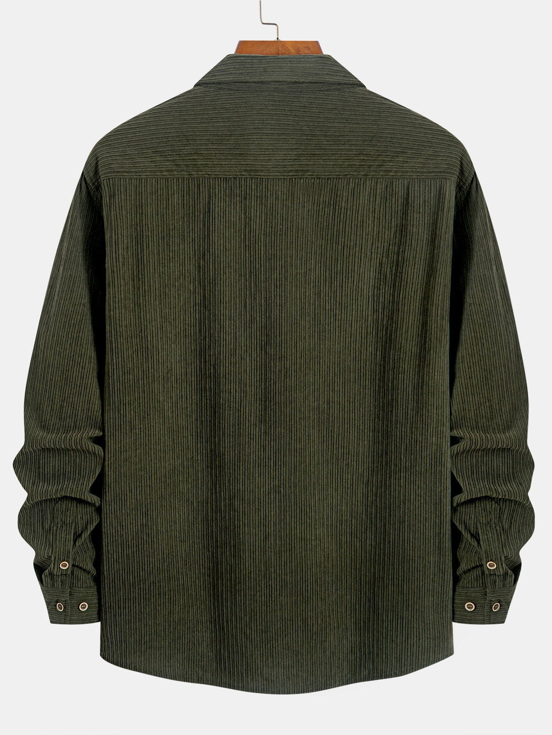 Chemise à manches longues en velours côtelé avec poche et boutons
