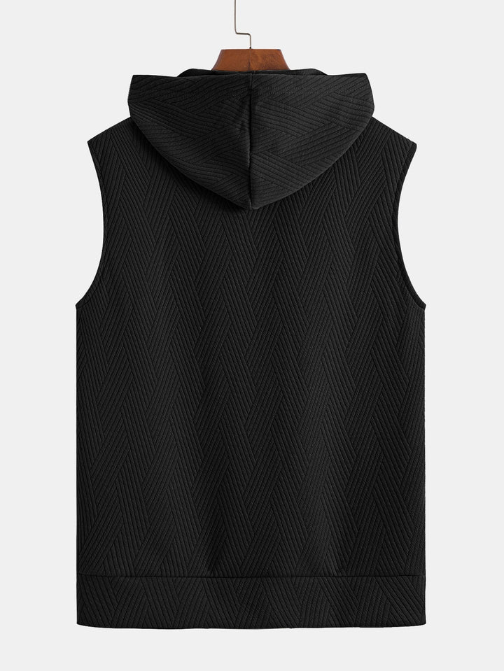 Sweat à capuche sans manches en jacquard rayé <tc>T-Shirt</tc> &amp; Shorts