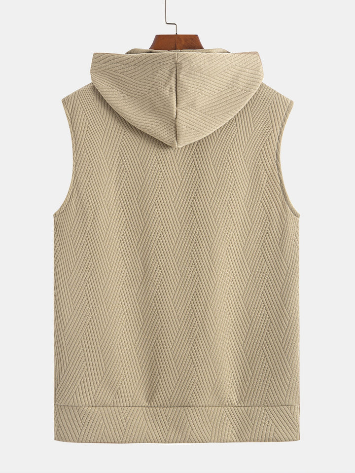 Sweat à capuche sans manches en jacquard rayé <tc>T-Shirt</tc> &amp; Shorts