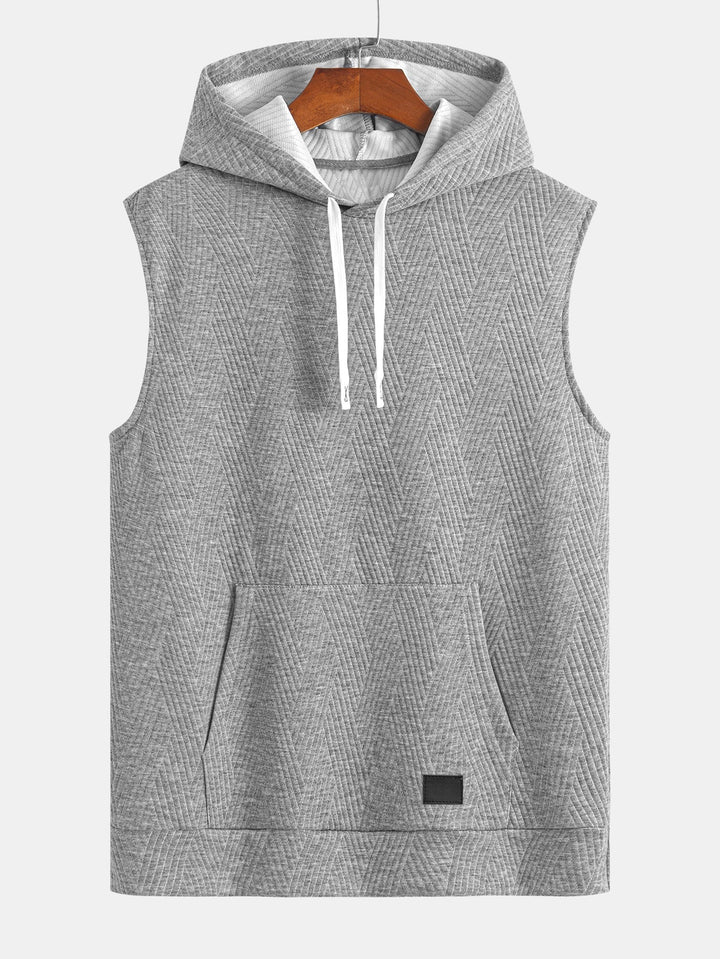 Sweat à capuche sans manches en jacquard rayé <tc>T-Shirt</tc> &amp; Shorts
