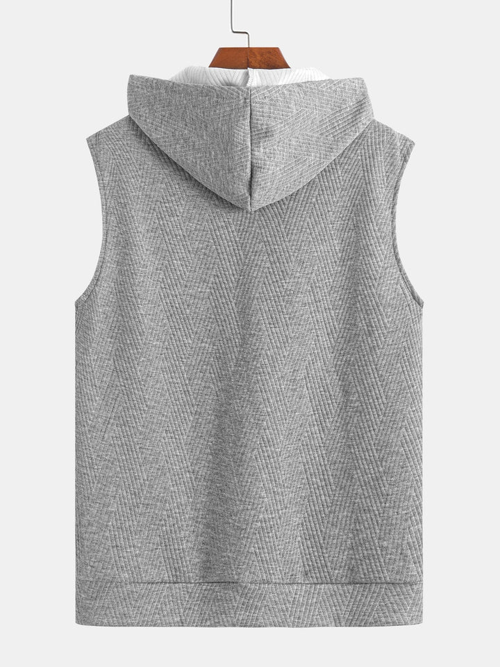 Sweat à capuche sans manches en jacquard rayé <tc>T-Shirt</tc> &amp; Shorts