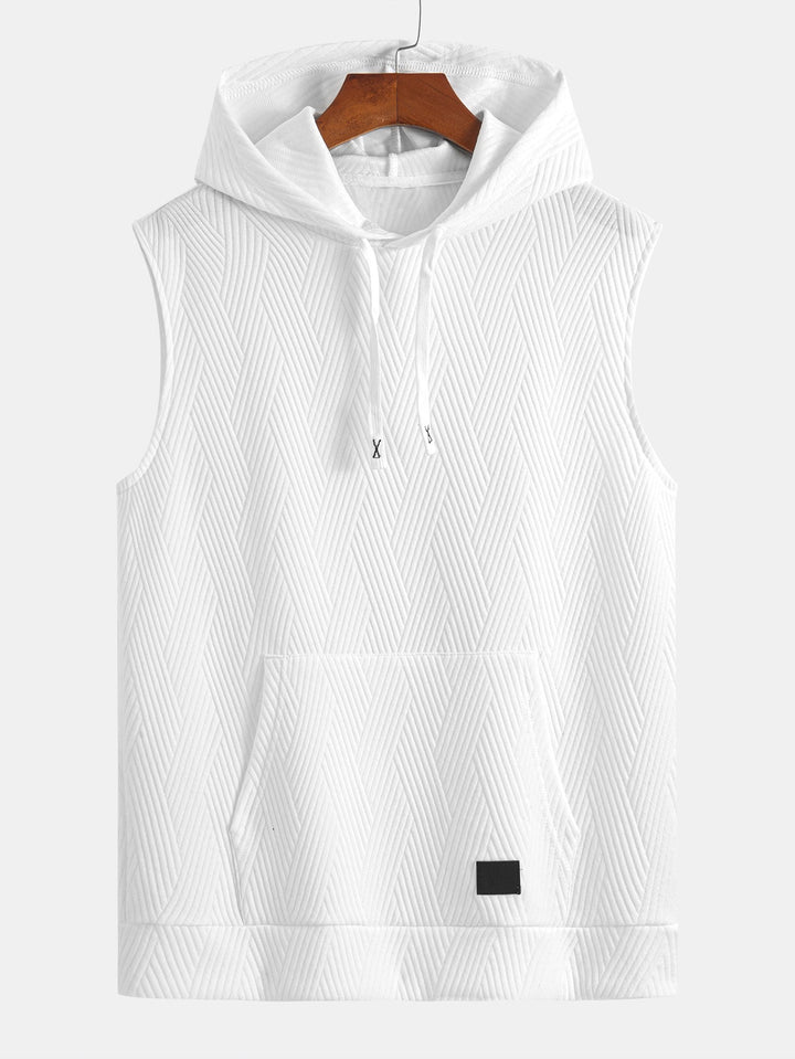 Sweat à capuche sans manches en jacquard rayé <tc>T-Shirt</tc> &amp; Shorts