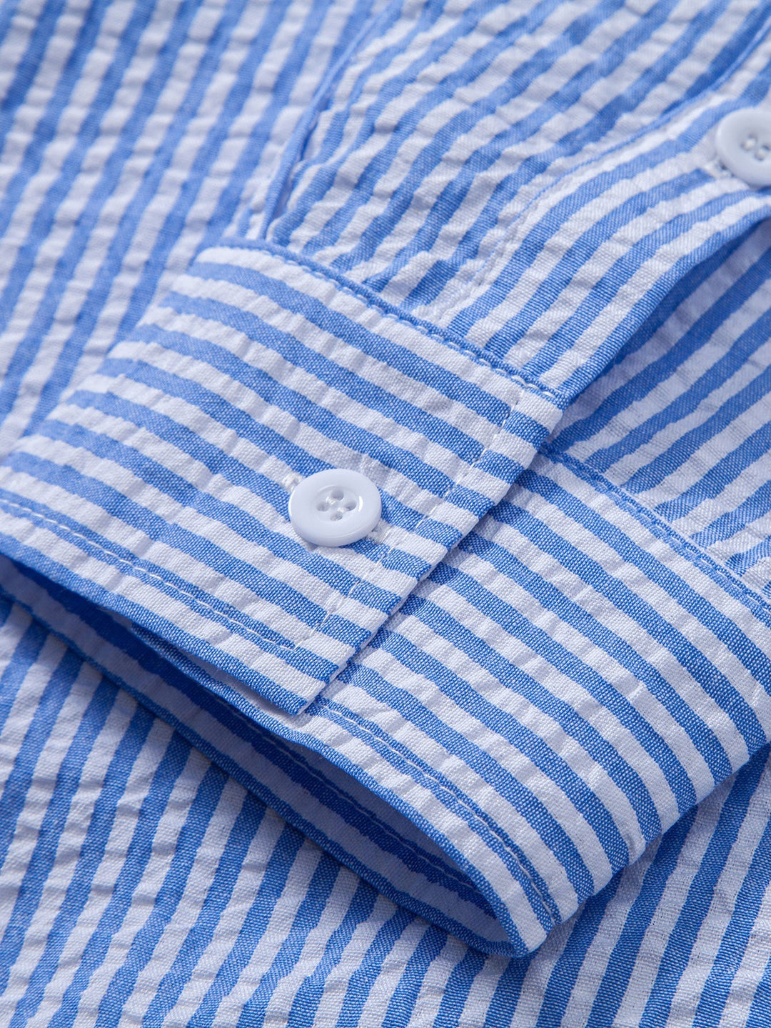 Chemise rayée à boutons en seersucker