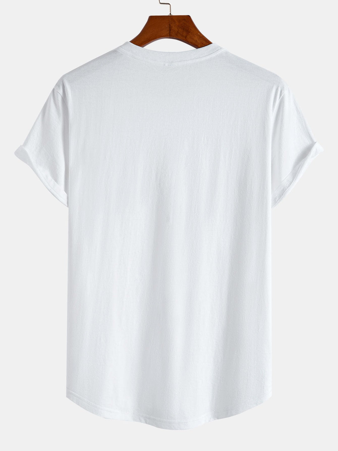 T-shirt en coton basique à ourlet en arc