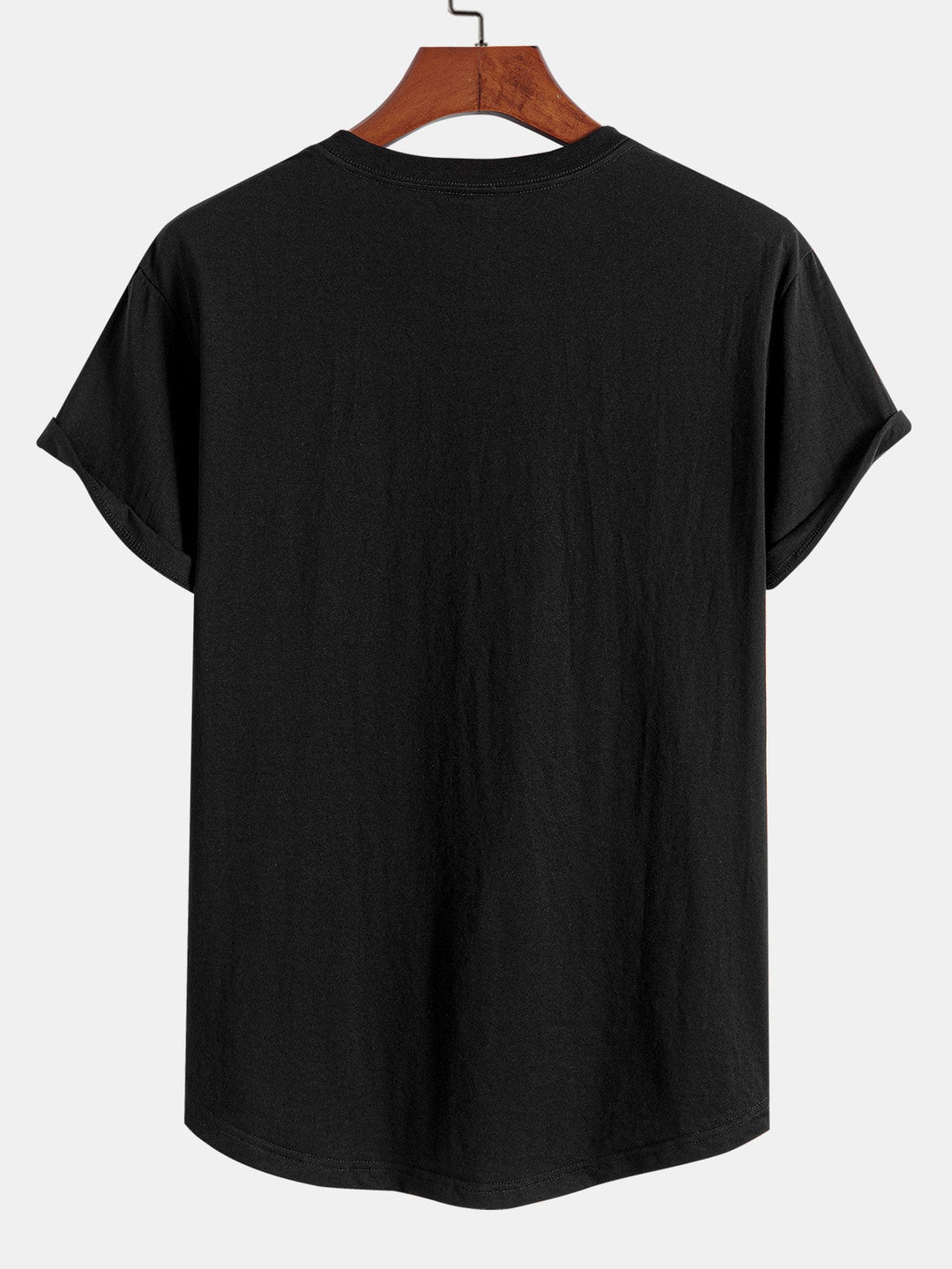 T-shirt en coton basique à ourlet en arc