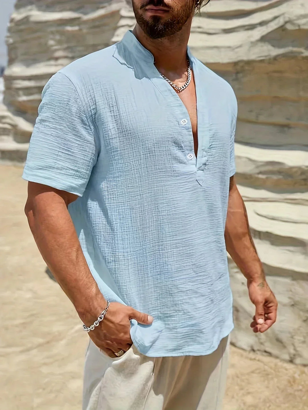 Savrani™ | Chemise d'été élégante à col haut