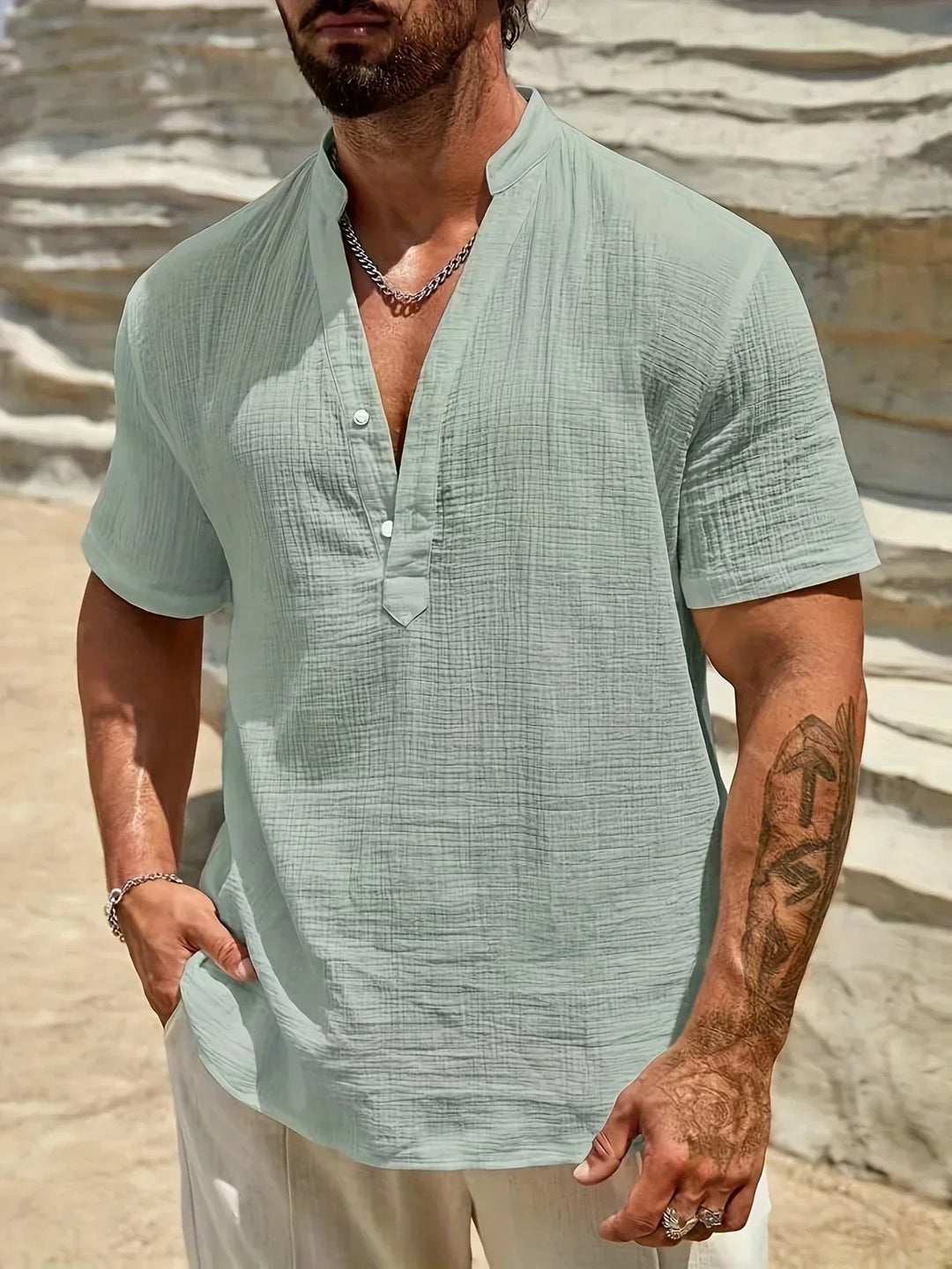 Savrani™ | Chemise d'été élégante à col haut
