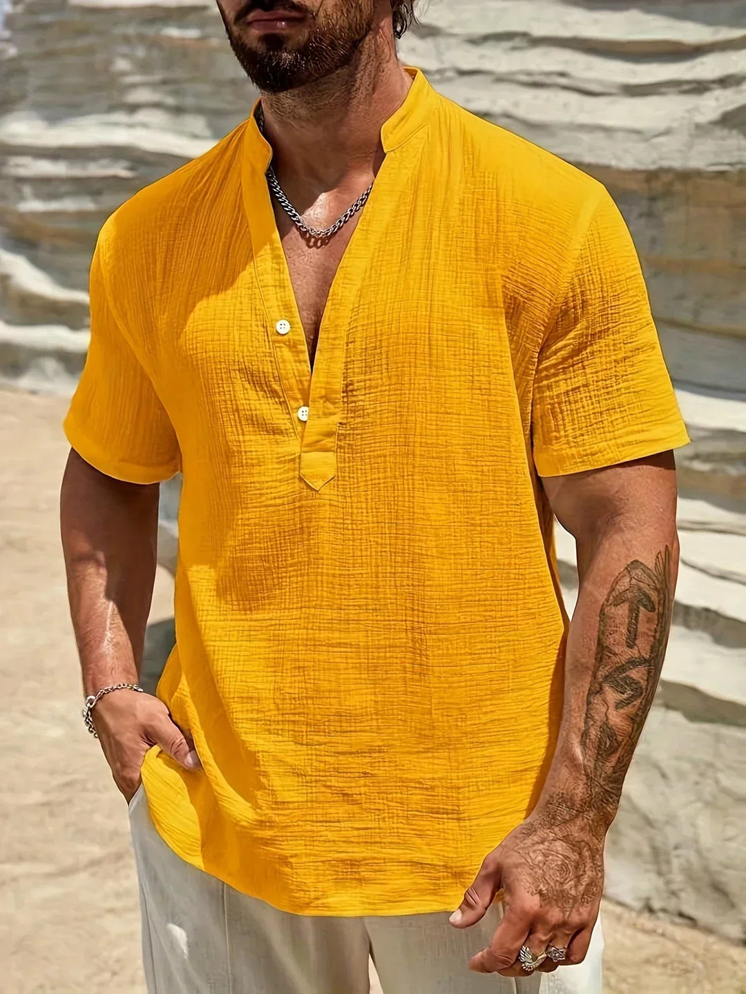 Savrani™ | Chemise d'été élégante à col haut