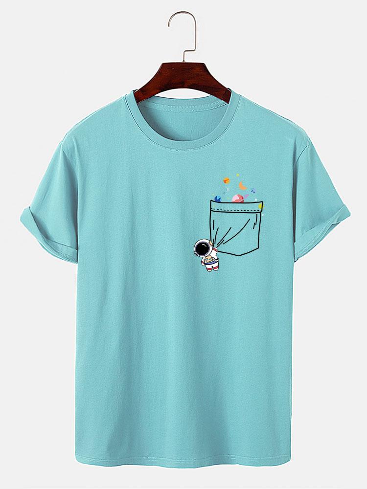 T-shirt d'impression de poche d'astronaute