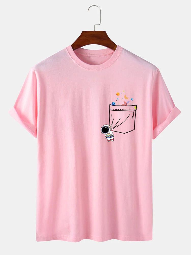 T-shirt d'impression de poche d'astronaute
