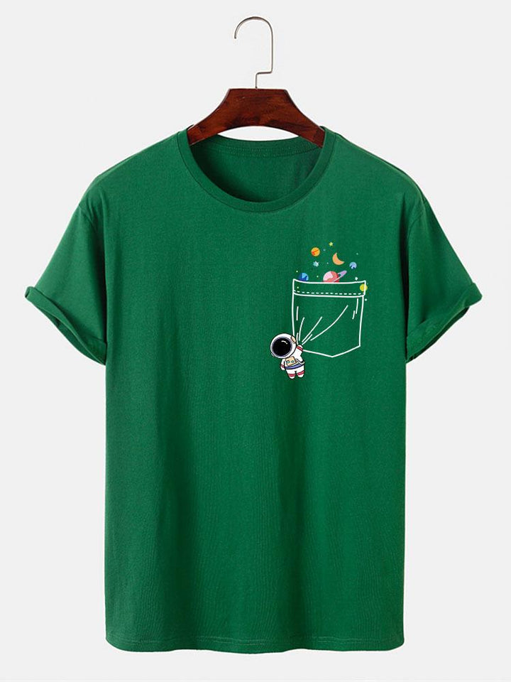 T-shirt d'impression de poche d'astronaute d'astronaute