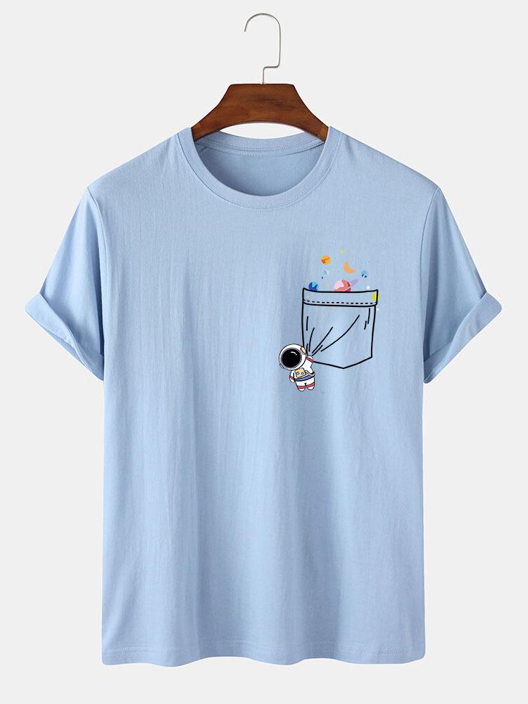 T-shirt d'impression de poche d'astronaute