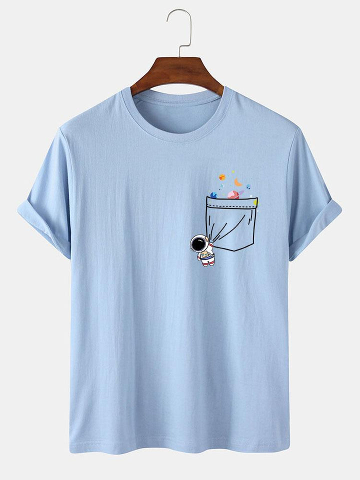 T-shirt d'impression de poche d'astronaute