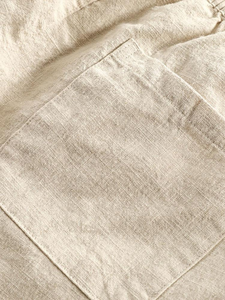 Shorts à cordon de mélange de coton en lin