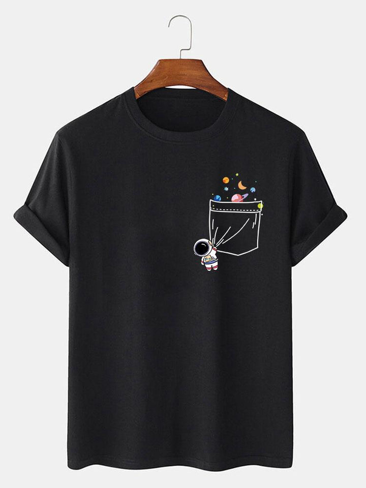 T-shirt d'impression de poche d'astronaute