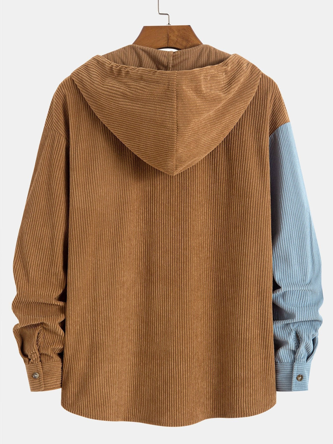Chemise à capuche en velours côtelé color block coupe décontractée & pantalon en velours côtelé coupe droite