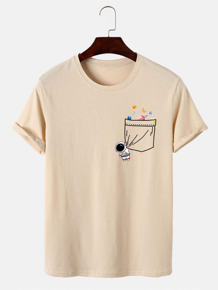 T-shirt d'impression de poche d'astronaute