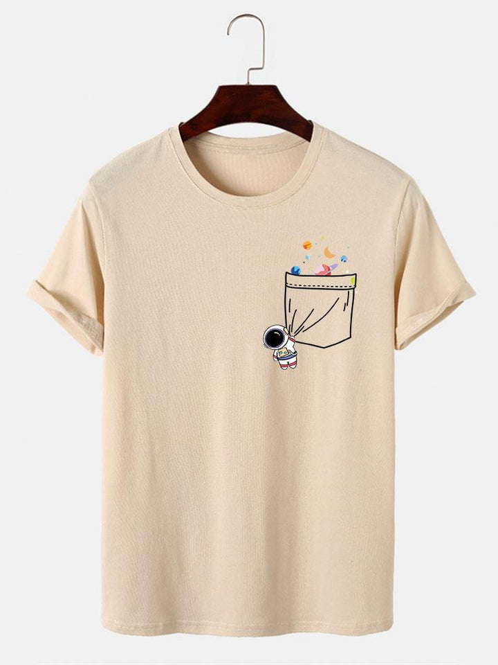 T-shirt d'impression de poche d'astronaute