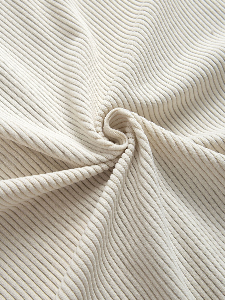 Chemise boutonnée en velours côtelé colorblock et pantalon droit en velours côtelé