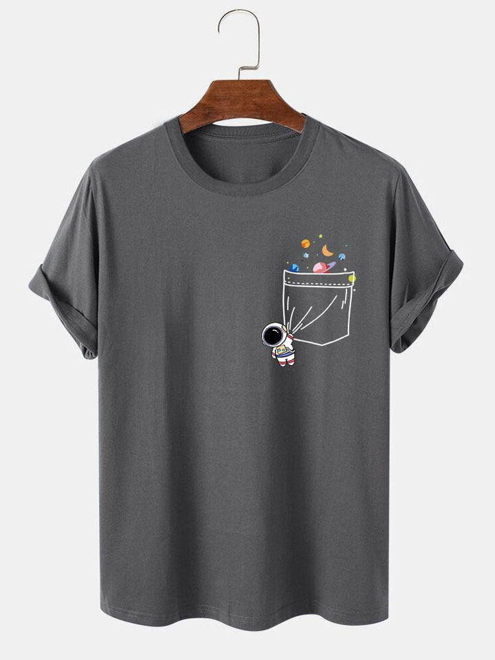 T-shirt d'impression de poche d'astronaute