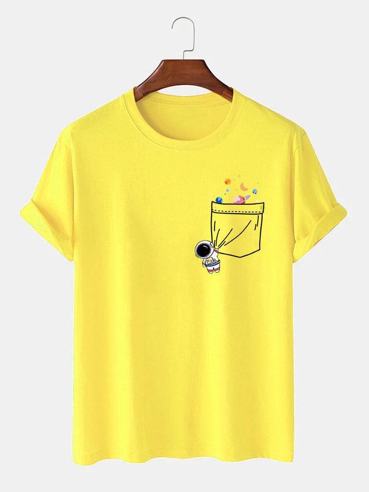 T-shirt d'impression de poche d'astronaute