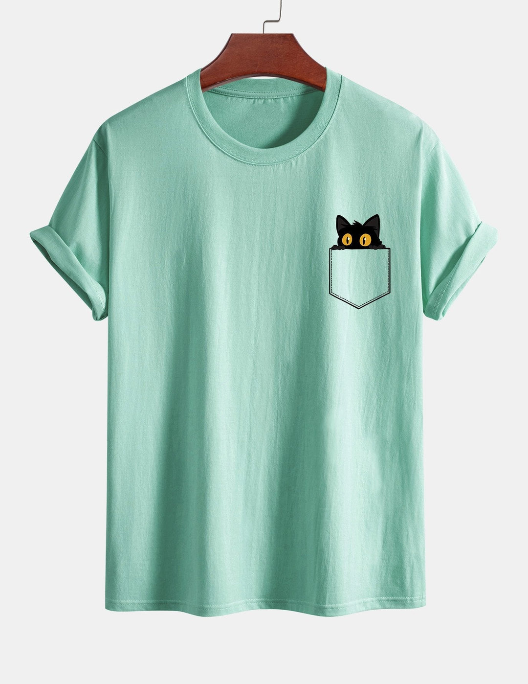 T-shirt en coton imprimé de chat noir en ajustement régulier