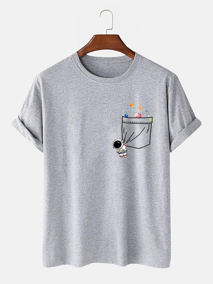 T-shirt d'impression de poche d'astronaute