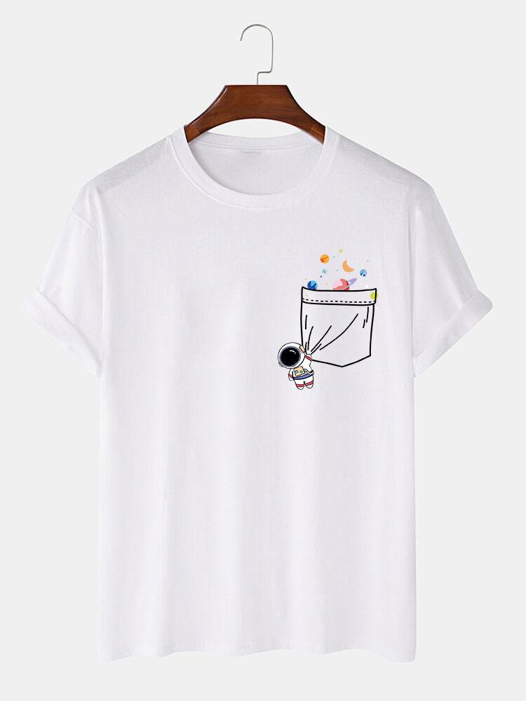 T-shirt d'impression de poche d'astronaute