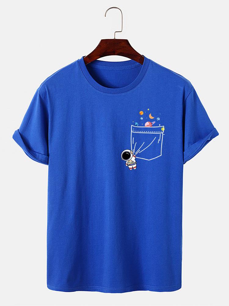 T-shirt d'impression de poche d'astronaute