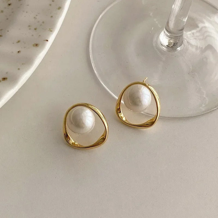 Boucles d'oreilles vintage en perles Emma